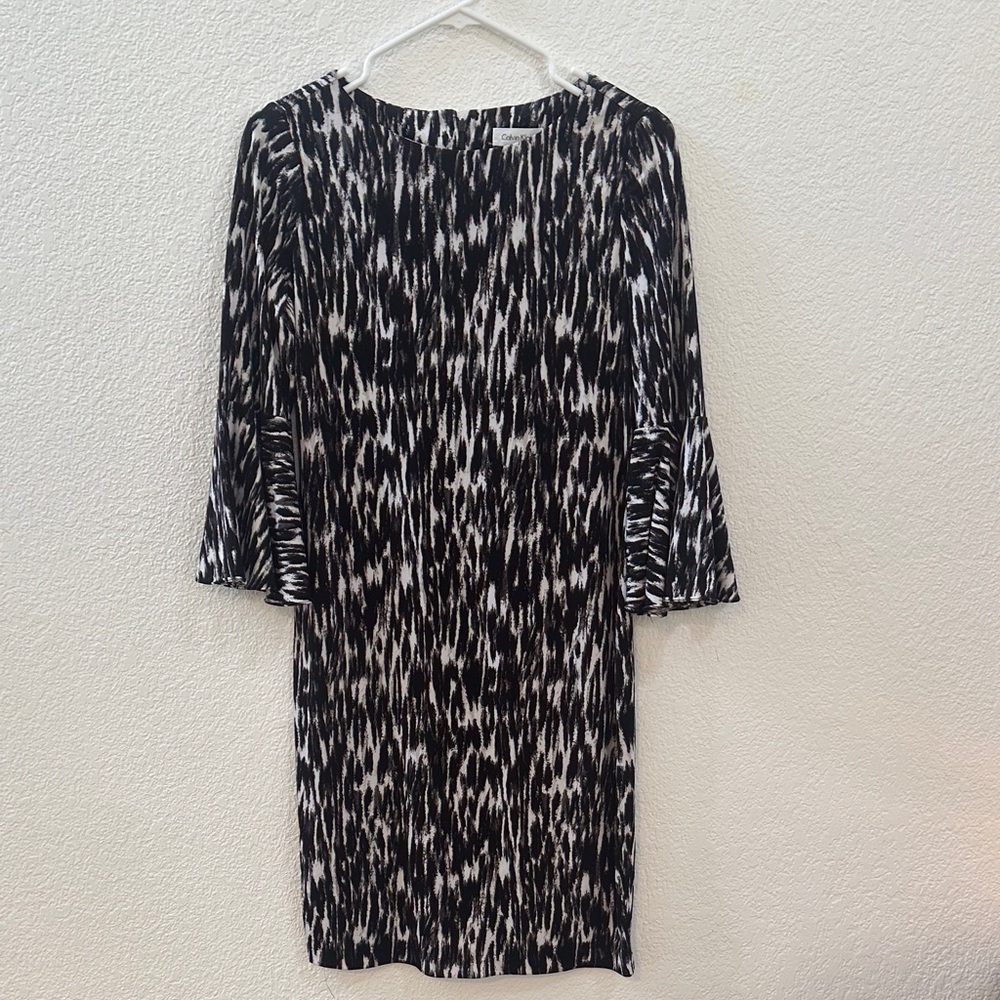 Calvin Klein Monochrome Long Sleeve Dress